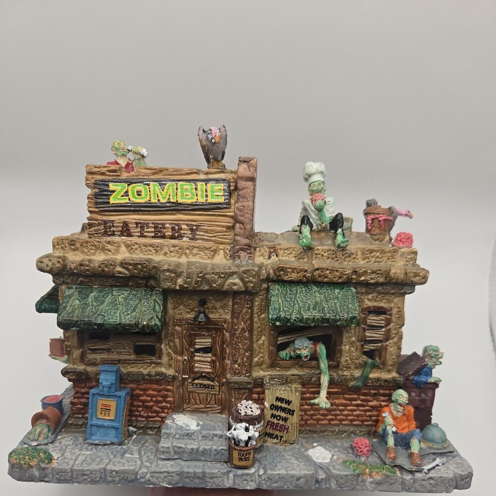 Lemax Signature Collection Zombie Eatery Porcelain Lighted Halloween Building